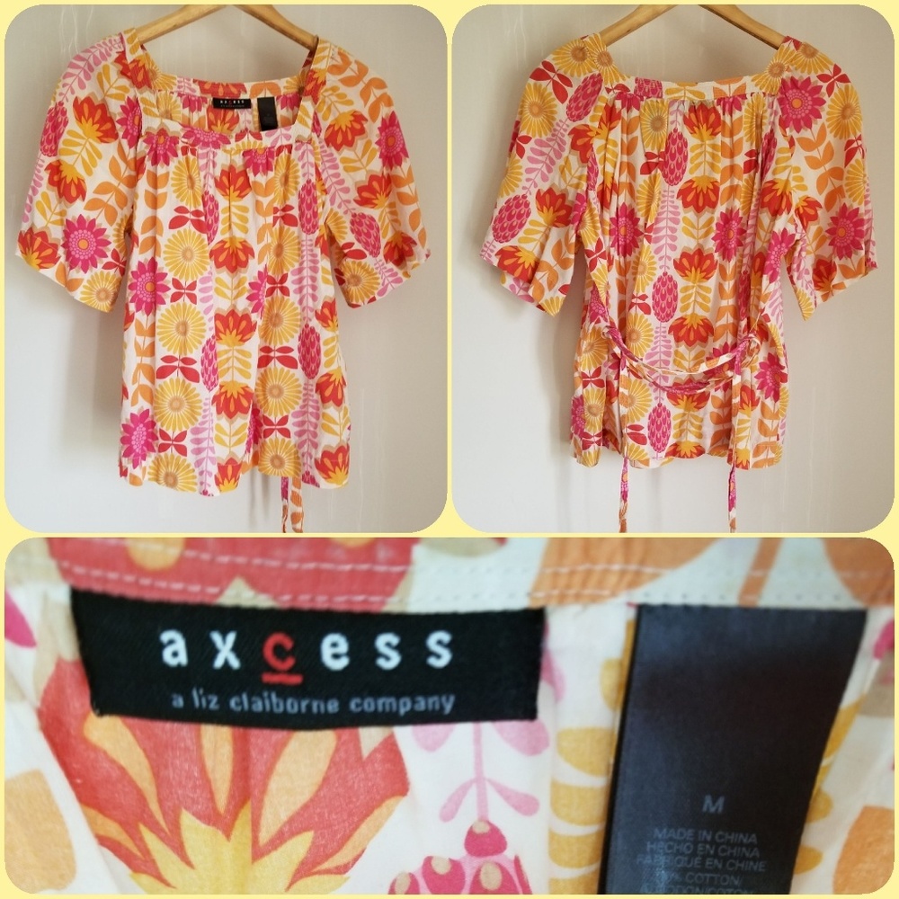 Axcess colorful blouse summer office
